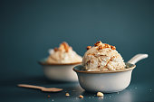 istock Caramel Ice Cream with Topping 1395380883