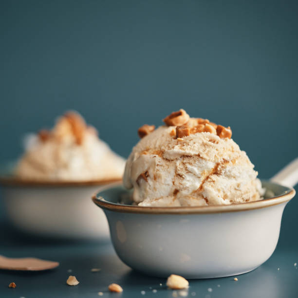 istock Caramel Ice Cream with Topping 1395380898