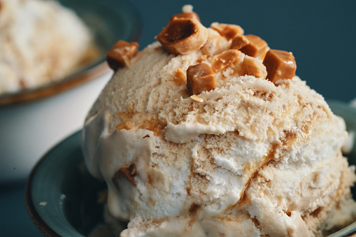 Caramel Ice Cream with Topping