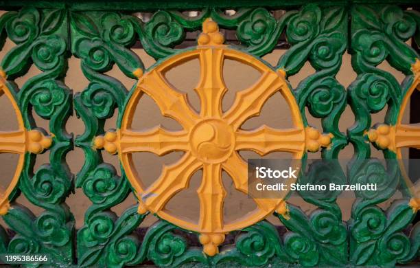 Wheel Of Dharma Stock Photo - Download Image Now - Dharma, Nun, Buddhism