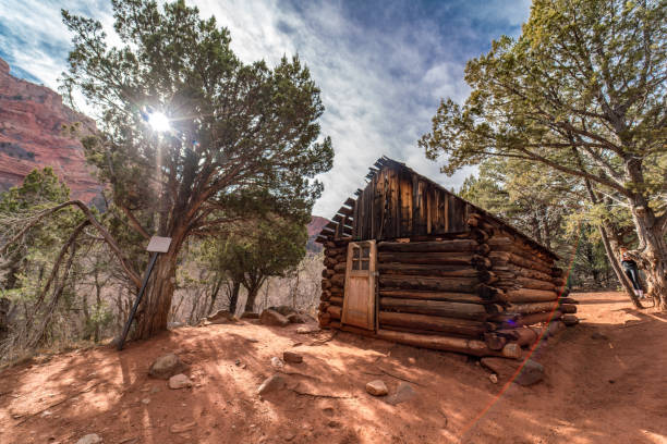 Log cabin in Zion National Park in Utah
