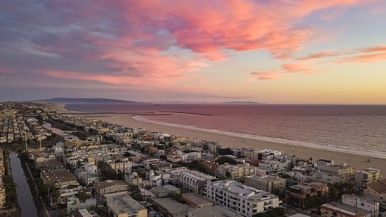 Ocean sunset in Marina del Rey California