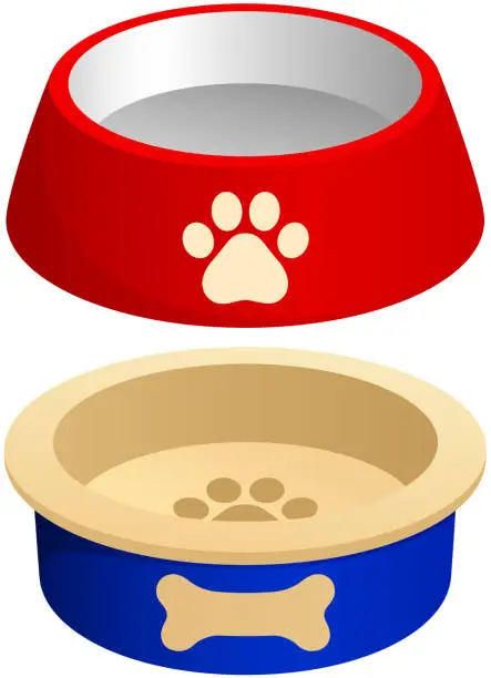 Vector illustration of Dog Bowls