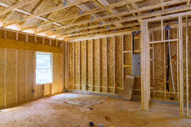 istock New stick built building view framing of beams on new home under construction 1395393481