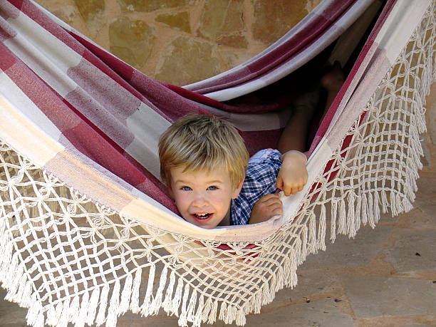 Playing in the Hammock stock photo