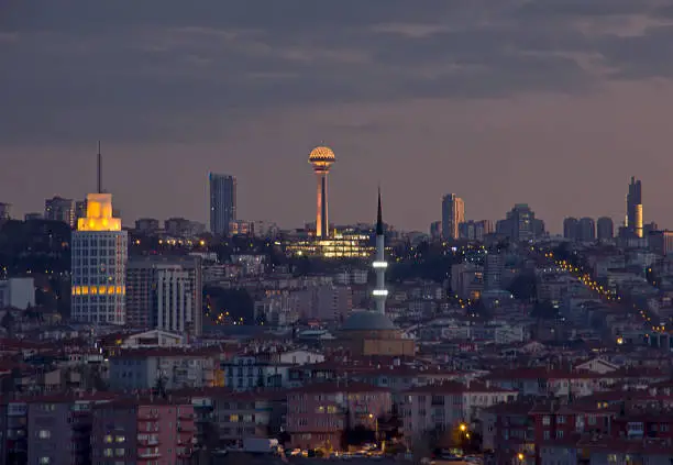 Atakule is a 125 m (410 feet) high communications and observation tower located in the Çankaya district of central Ankara, Turkey, and is one of the primary landmarks of the city.