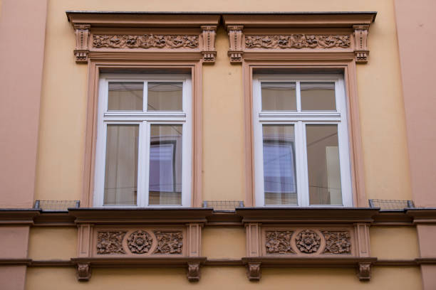 istock Old Decorative Wooden window. 1395400181