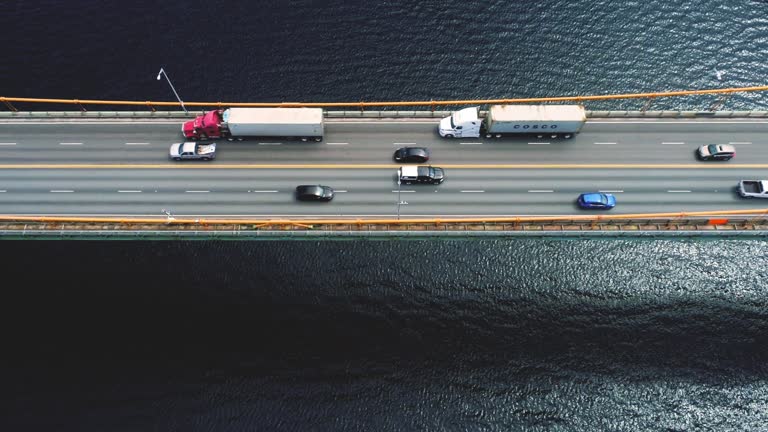 Traffic On Suspension Bridge