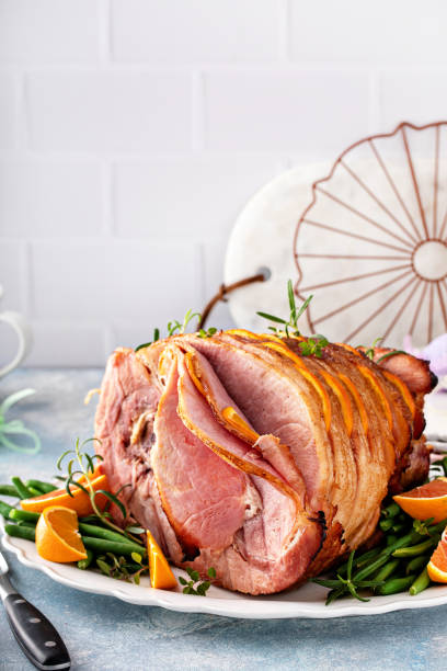 istock Traditional Easter ham with orange honey glaze 1395404270