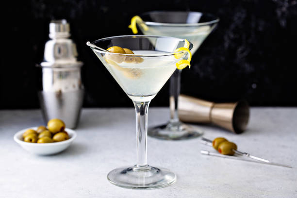 istock Classic lemon drop martini with olives and lemon 1395404305