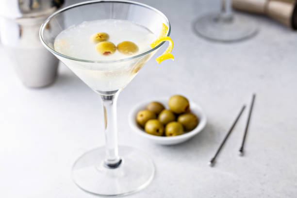 istock Classic lemon drop martini with olives and lemon 1395404307