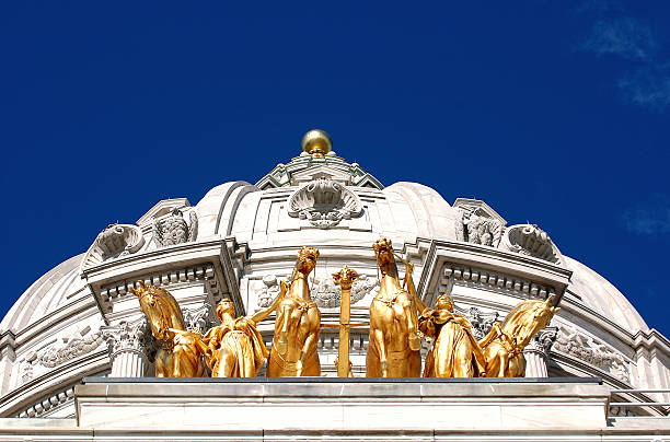 Golden Horses stock photo