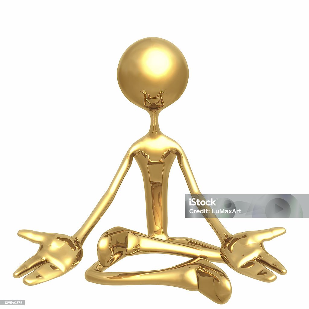 Meditation Concept & Presentation Figure 3D (GeoZ008) Business Stock Photo