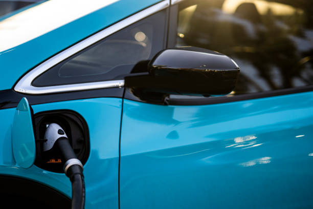 istock Electric cars seen during the charging 1395406435