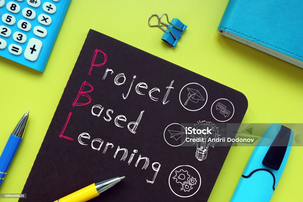Project based learning PBL is shown using the text and graphs Project based learning PBL is shown using a text and graphs Learning Stock Photo