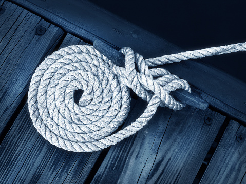 Close-up of rope tied as a nautical