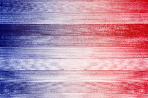 Abstract patriotic red white blue wood background, July 4th 14 texture, president election vote, memorial France flag party invite, USA American fourth 4 sale poster, veteran labor day pattern design