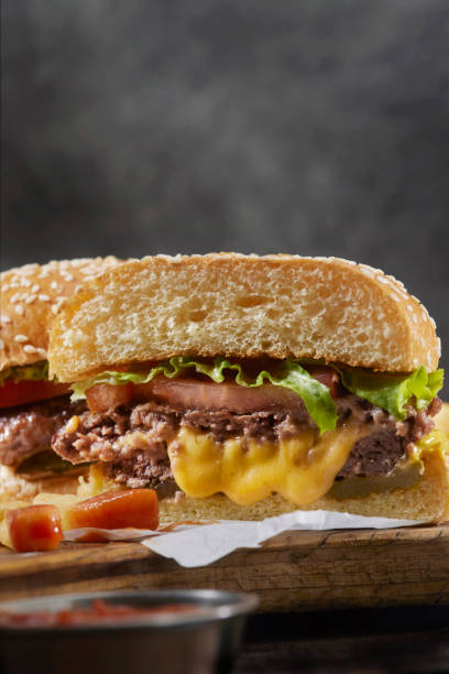 istock The Juicy Lucy Stuffed Cheeseburger with Lettuce and Tomato 1395410780