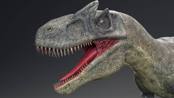 istock Allosaurus dinosaur of background. 3d rendering 1395410981