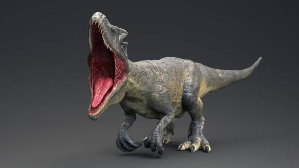 istock Allosaurus dinosaur of background. 3d rendering 1395411512