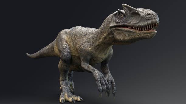 istock Allosaurus dinosaur of background. 3d rendering 1395411515