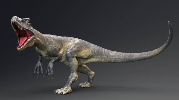 istock Allosaurus dinosaur of background. 3d rendering 1395411551