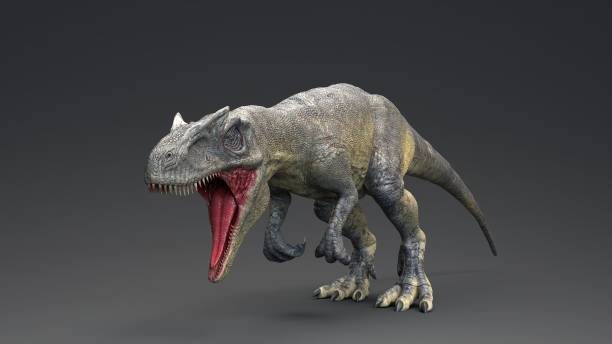 istock Allosaurus dinosaur of background. 3d rendering 1395411588