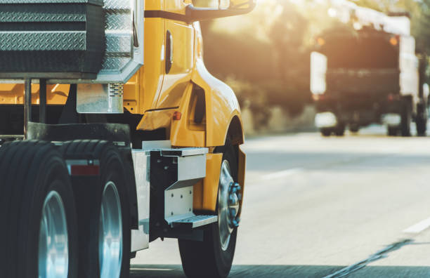 istock Semi Truck on a Road to Destination 1395413945