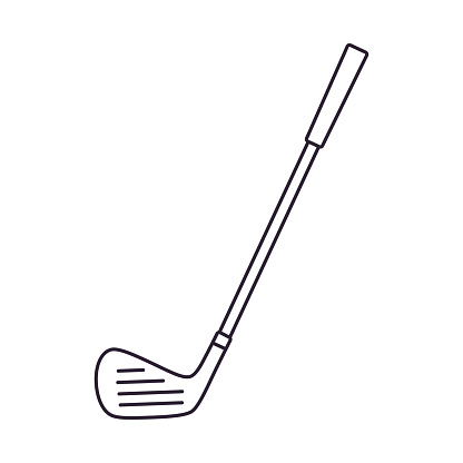 Golf club line icon isolated vector