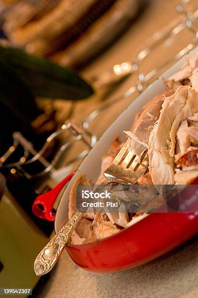 Food Sliced Turkey In Red Casserole Stock Photo - Download Image Now - Beauty In Nature, Casserole, Celebration