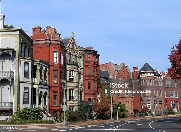 Photo libre de droit de Logan Circle À Washington Dc banque d'images et plus d'images libres de droit de Washington DC - Washington DC, Quartier résidentiel, Maison mitoyenne