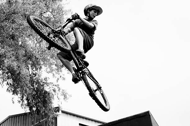 istock Boy on bike b/w 139542909