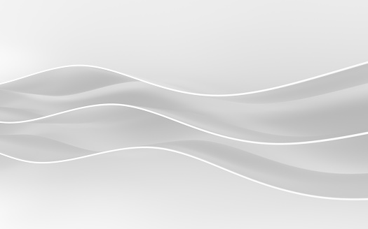 Curved white geometry with white background, 3d rendering. Computer digital drawing.