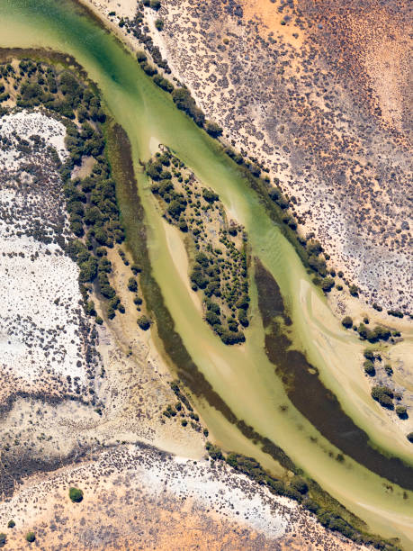 istock Aerial view of water and sand patterns 1395433842