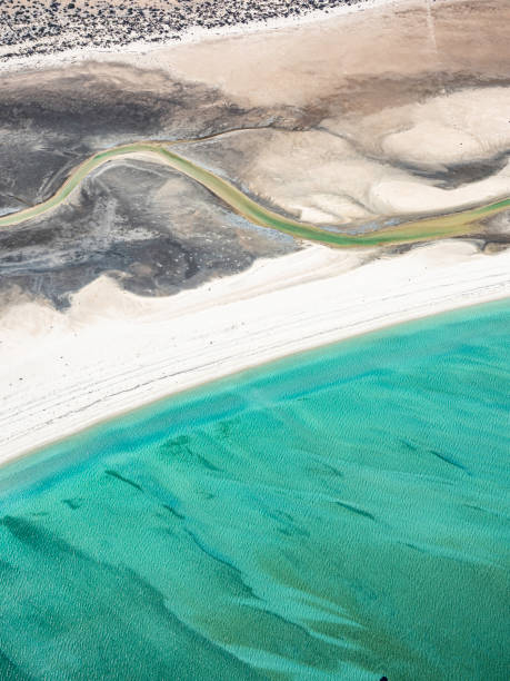 istock Aerial view of water and sand patterns 1395433843