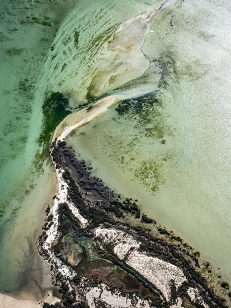 istock Aerial view of water and sand patterns 1395433857