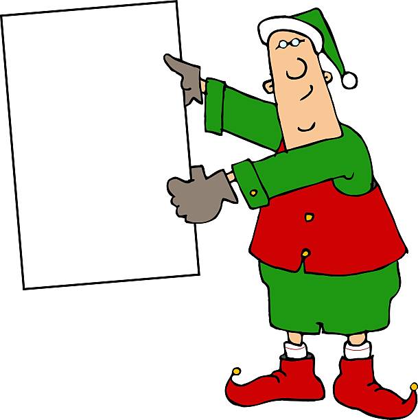 Christmas Elf holding a blank sign II This illustration that I created depicts a Christmas Elf holding a large blank sign elf photos stock illustrations