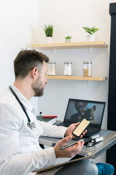 veterinary telemedicine - doctors office examination room examination table office imagens e fotografias de stock