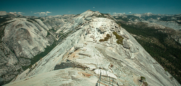 Aerial of the famous Half Dome, Yosemite National Park, California, USA. Converted from RAW.