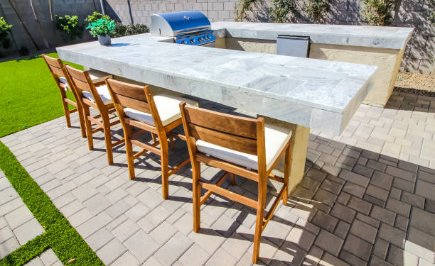 istock Rear Yard Stainless Steel BBQ Station 1395445492