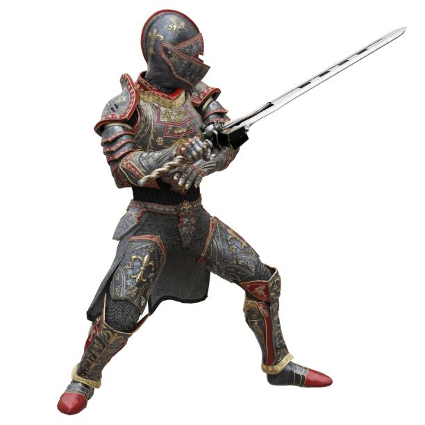 istock Medieval knight in armor isolated white background 3d illustration 1395448685