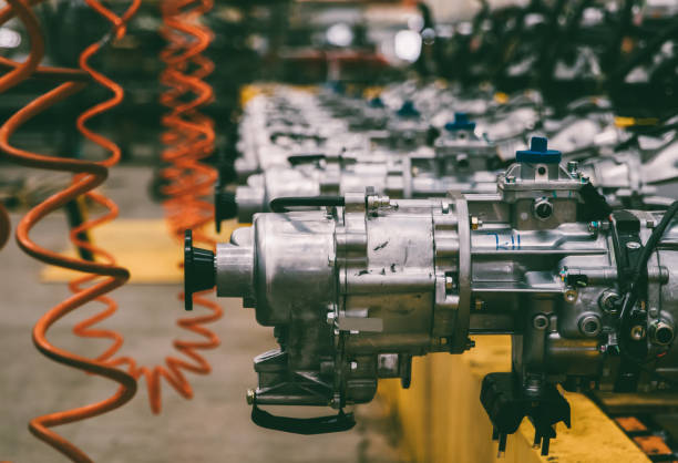 Autonomous Factory Operation with Advanced Robot Hands Building Cars. Computer Vision and Digital Twin Technologies. Industrial Automation of Future Green Energy ESG EV Production