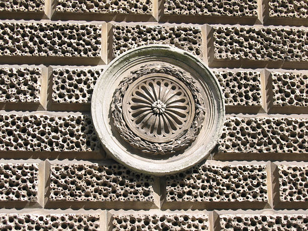 design on brick stock photo