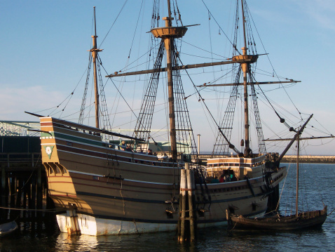 The Mayflower II replica in Plymouth, MA.