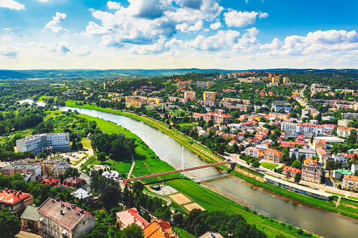 Aerial view of Przemysl city  in Poland