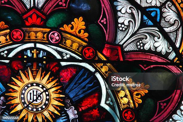 Colorful Stained Glass Window Pattern Stock Photo - Download Image Now - Stained Glass, Communion, Catholicism