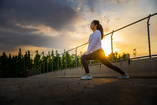 Woman sport training in the morning