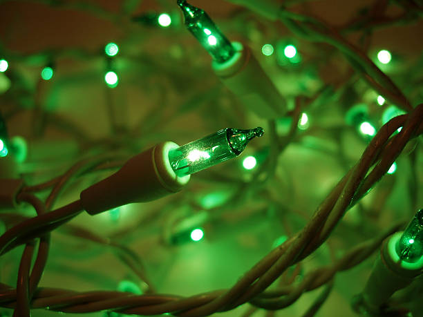 istock Glowing green Christmas lights 139545815