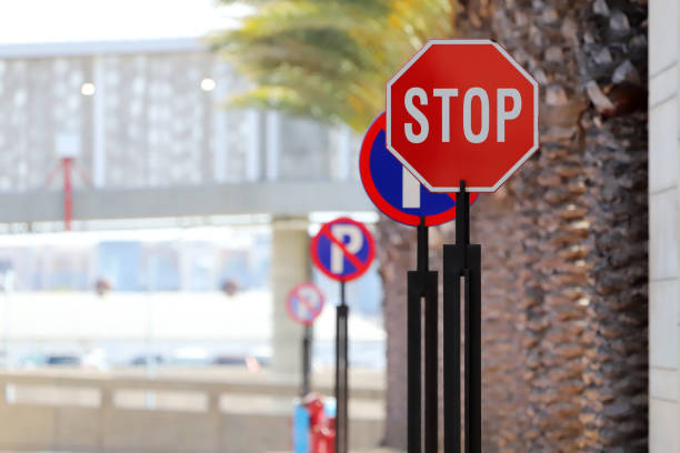 Stop Sign and No Parking Sign.