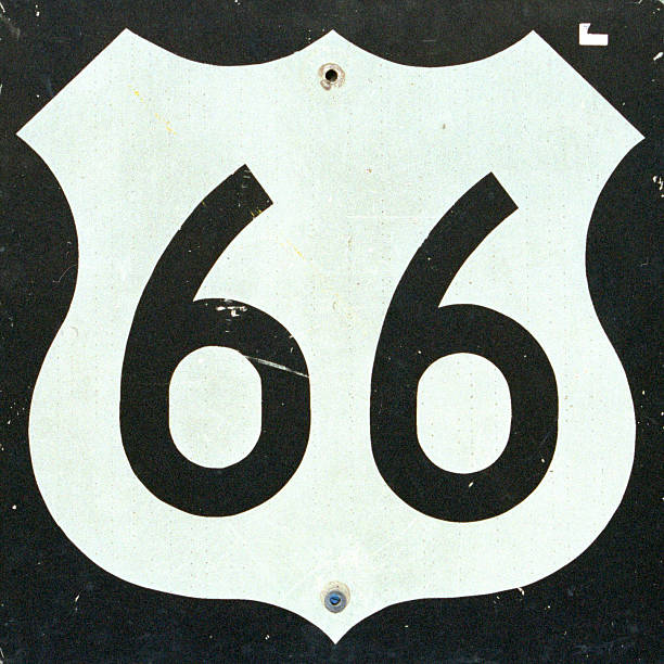 маршрут 66 знак - route 66 number 66 road trip road стоковые фото и изображения